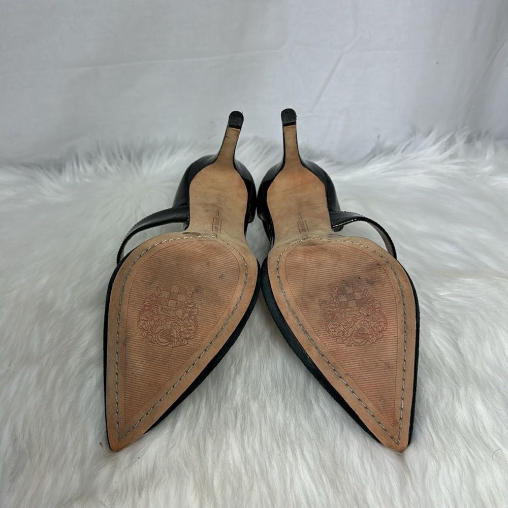 Vince Camuto Carlotte Black Asymmetrical Strap Heels Sz 8 - Picture 7 of 7